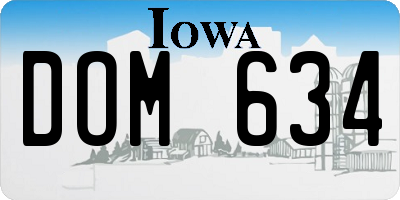 IA license plate DOM634