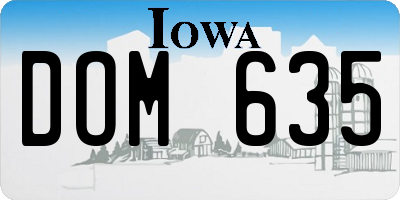 IA license plate DOM635