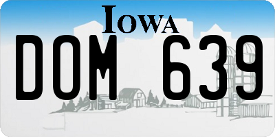 IA license plate DOM639