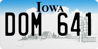 IA license plate DOM641