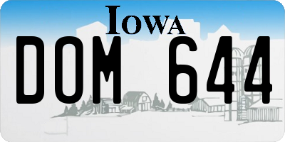 IA license plate DOM644