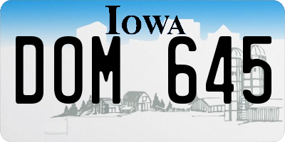 IA license plate DOM645