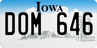 IA license plate DOM646