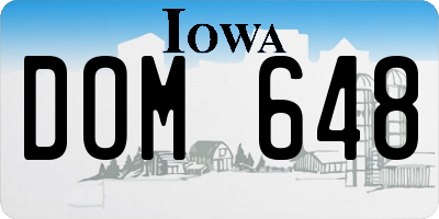 IA license plate DOM648