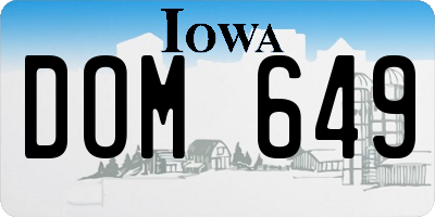 IA license plate DOM649