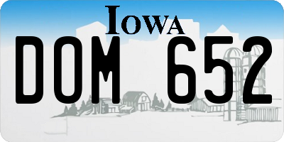 IA license plate DOM652