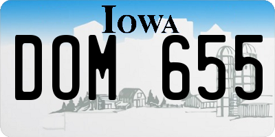 IA license plate DOM655