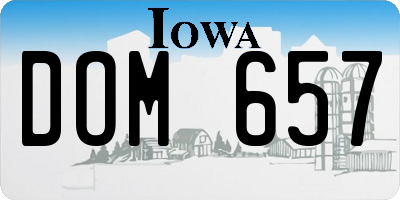 IA license plate DOM657