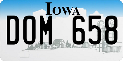 IA license plate DOM658