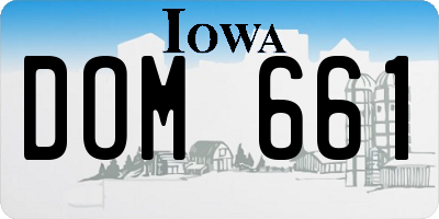 IA license plate DOM661