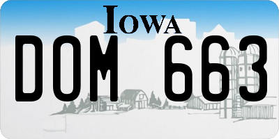 IA license plate DOM663