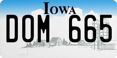 IA license plate DOM665