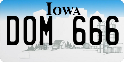 IA license plate DOM666