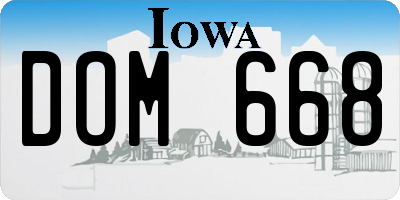 IA license plate DOM668
