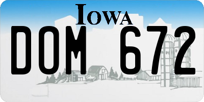 IA license plate DOM672