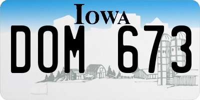 IA license plate DOM673