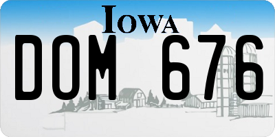 IA license plate DOM676