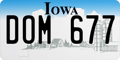 IA license plate DOM677