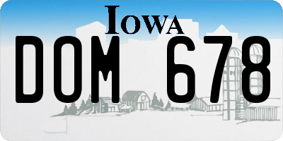 IA license plate DOM678