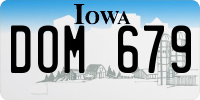 IA license plate DOM679