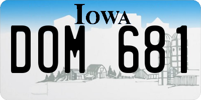 IA license plate DOM681