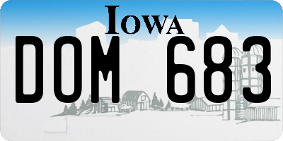 IA license plate DOM683