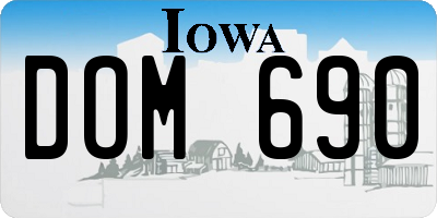 IA license plate DOM690