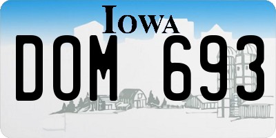 IA license plate DOM693
