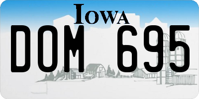 IA license plate DOM695