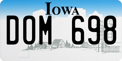 IA license plate DOM698
