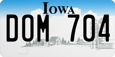 IA license plate DOM704