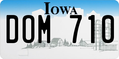 IA license plate DOM710