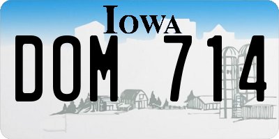 IA license plate DOM714