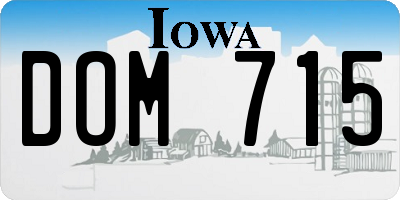 IA license plate DOM715