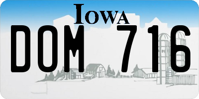 IA license plate DOM716