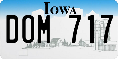 IA license plate DOM717