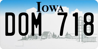 IA license plate DOM718
