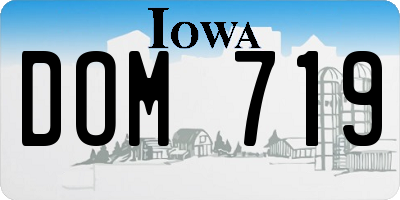 IA license plate DOM719