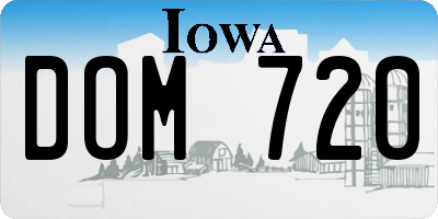 IA license plate DOM720