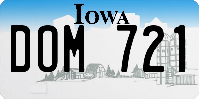 IA license plate DOM721