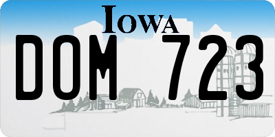 IA license plate DOM723