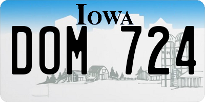 IA license plate DOM724
