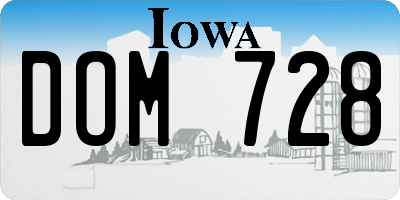 IA license plate DOM728