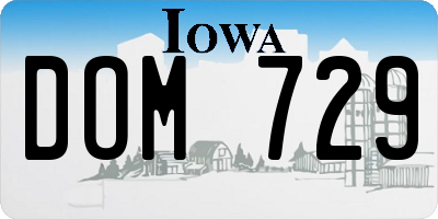 IA license plate DOM729