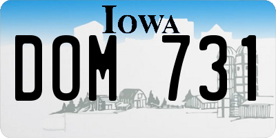 IA license plate DOM731