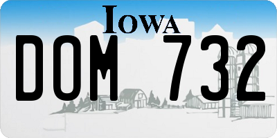 IA license plate DOM732