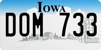 IA license plate DOM733
