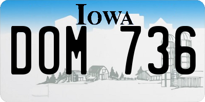IA license plate DOM736
