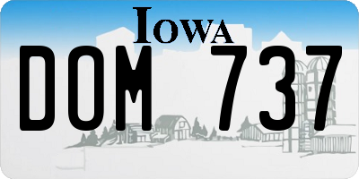 IA license plate DOM737