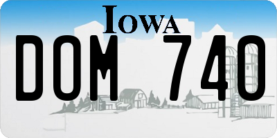 IA license plate DOM740